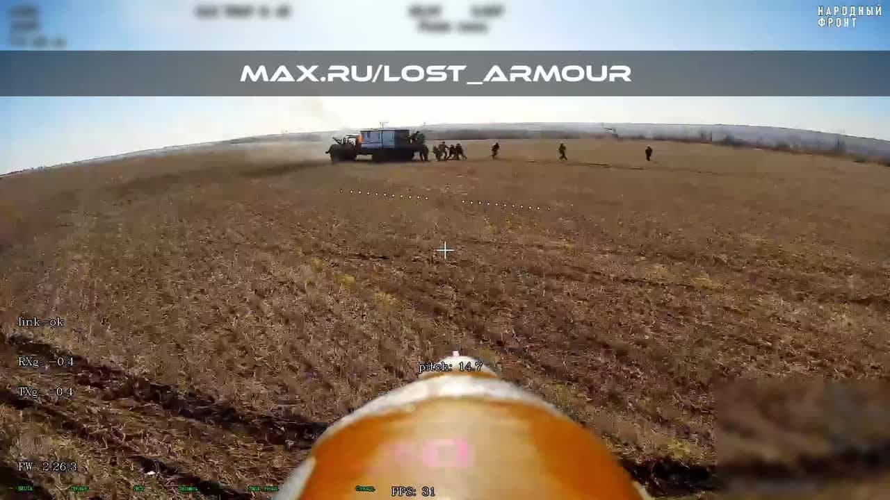 KVN FPV hit Ukranian truck with infantry near Kramatorsk
