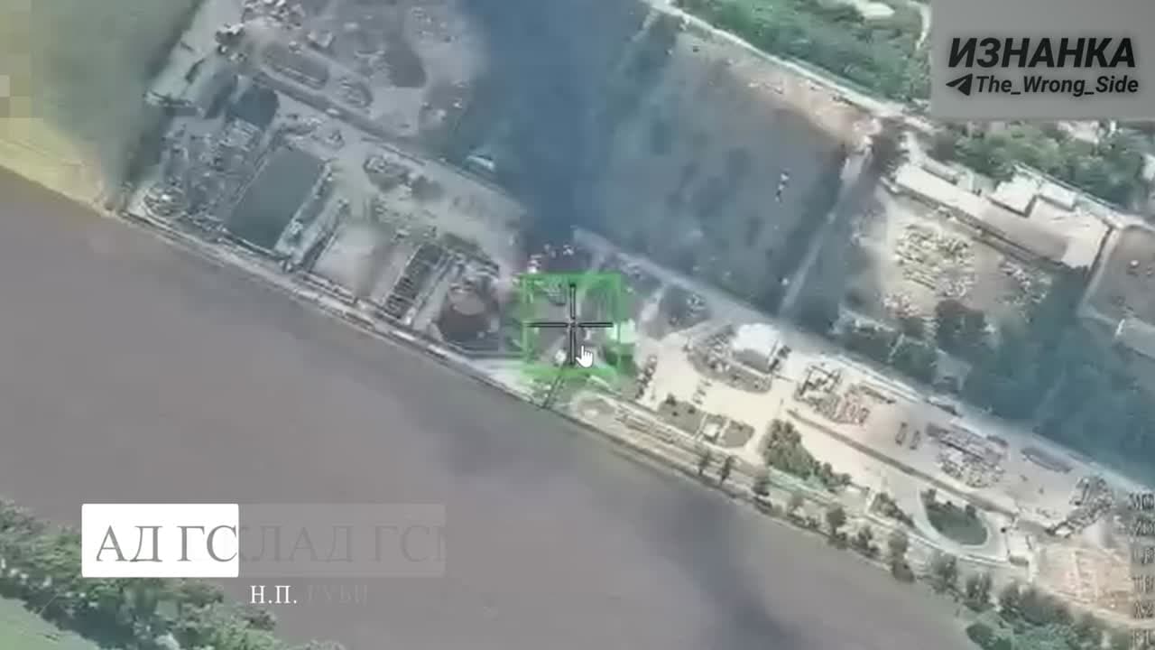Russian operator controlled Geran-2/4 drones struck two Ukrainian fuel depots in the town of Hubynykha, Dnipr...