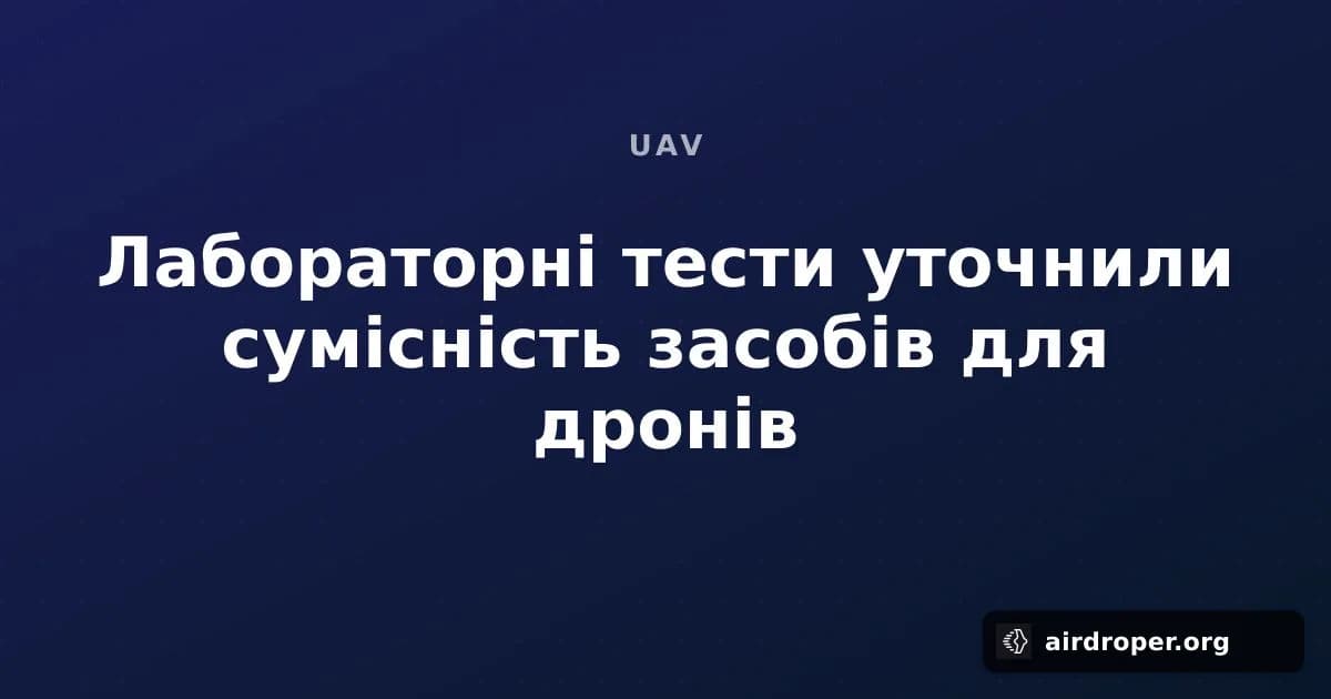 Лабораторні тести уточнили сумісність засобів для дронів