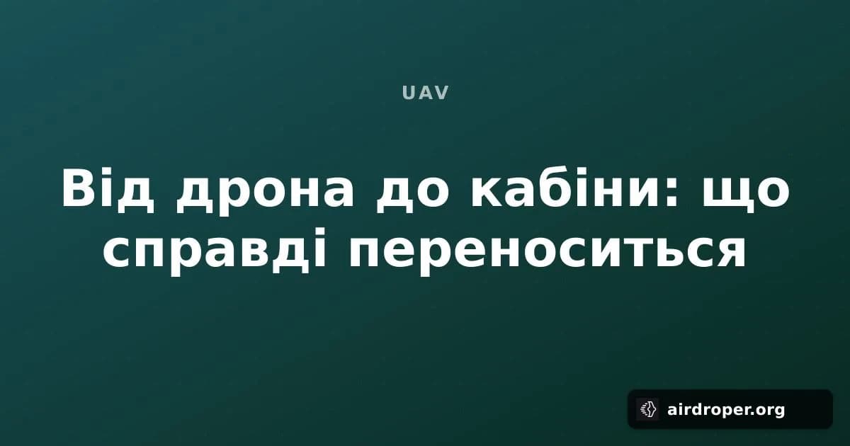 Від дрона до кабіни: що справді переноситься
