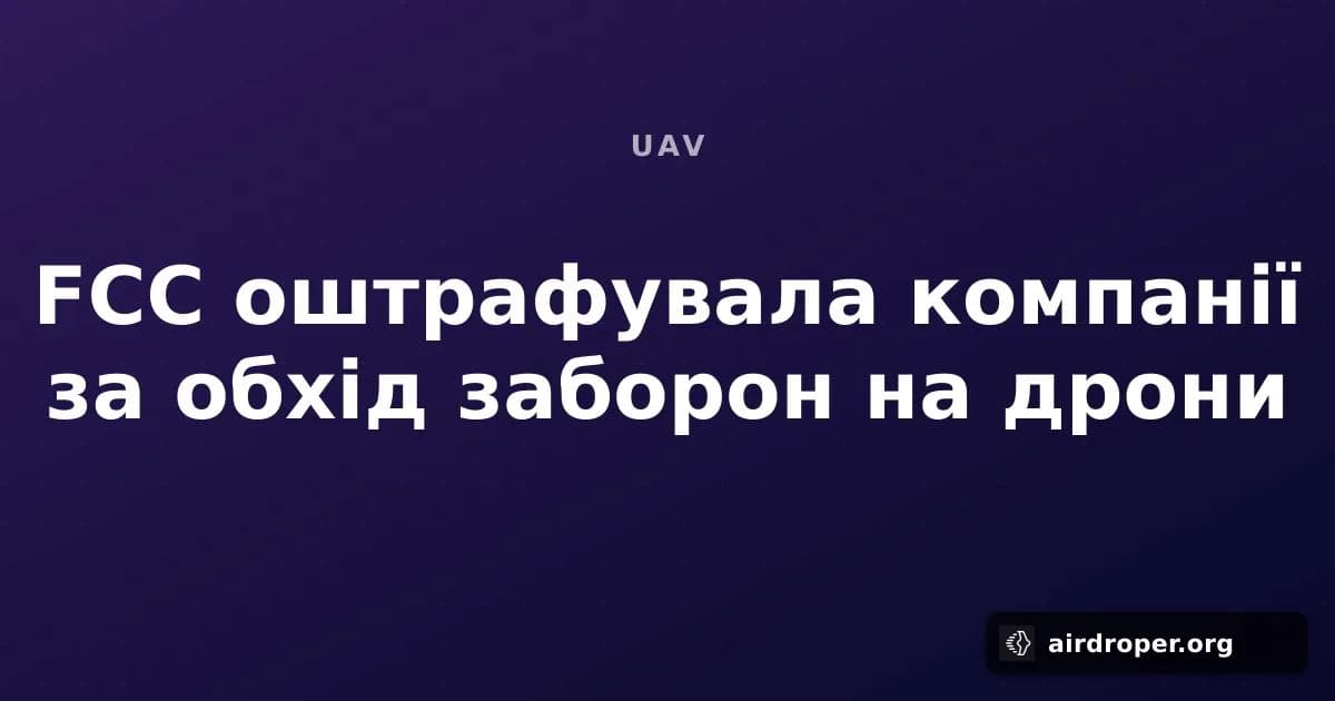 FCC оштрафувала компанії за обхід заборон на дрони