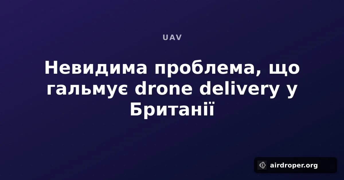 Невидима проблема, що гальмує drone delivery у Британії