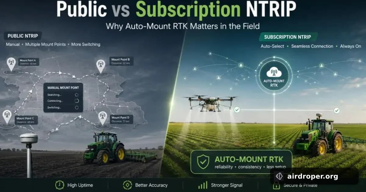 Public vs Subscription NTRIP: Why Auto-Mount RTK Matters